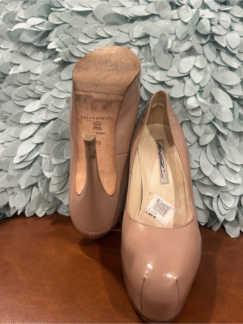 Brian Atwood Blush Patent Leather Pumps